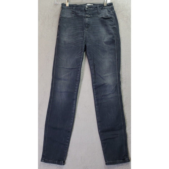 Closed Jeans Womens Size 27 Gray Denim Cotton Stretch Skinny Pusher Straight Leg - Picture 1 of 11